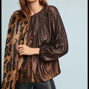 NWOT Amadi Anthropologie Metallic Blouse